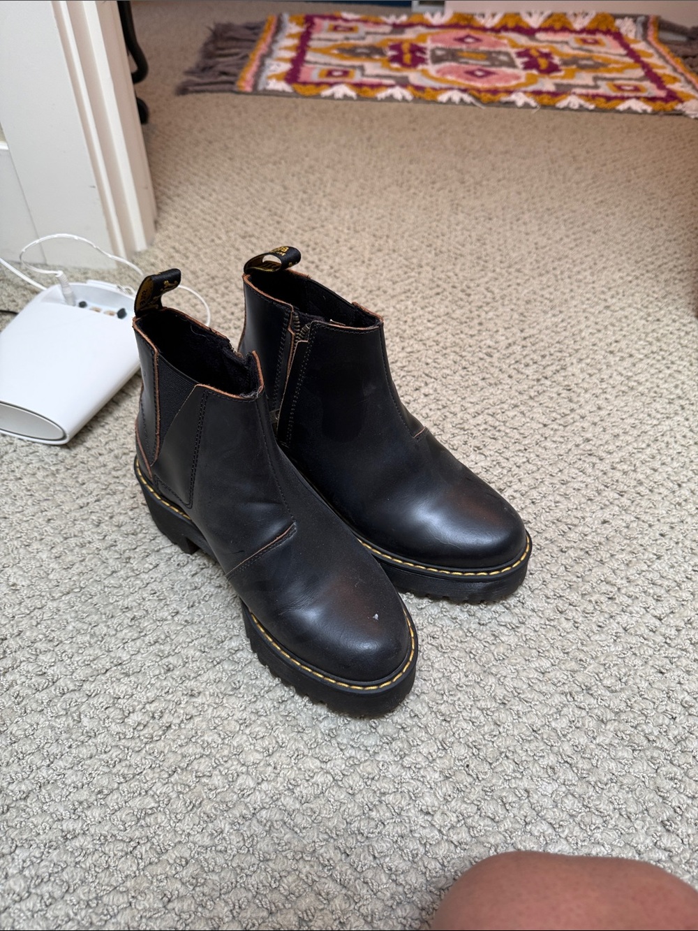Women’s Doc Martens heeled Black Leather Chelsea Boots with Lug Sole